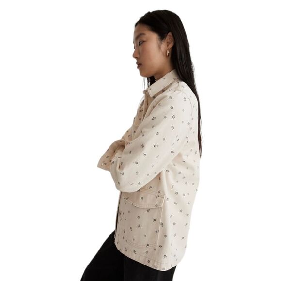 Madewell Denim Daisy Chore Jacket Classic Light Wash Workwear Style | XS NWT - Picture 3 of 11